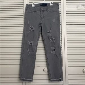 distressed grey jeans
